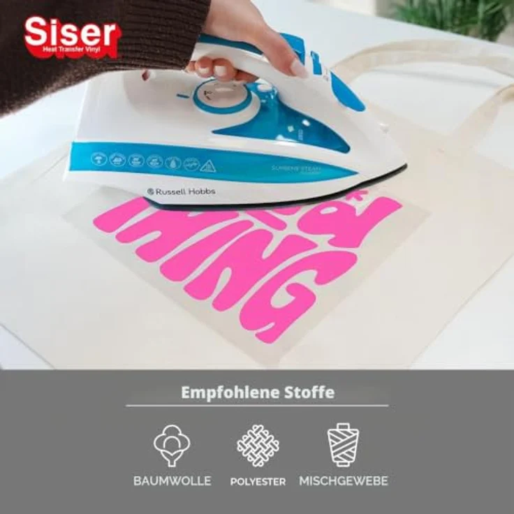 Siser Fluo Transferfolie, PVC-frei, Schnittbreite 30 cm, rosa, hohe Waschbeständigkeit – Bild 4
