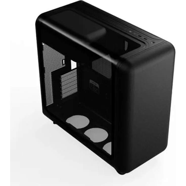 HYTE X50 Midi Tower - Pitch Black, PC-Gehäuse mit starkem Airflow, Drei-Kammer-Design, getöntem Glas und USB-C 20 Gbit/s Frontanschluss – Bild 3
