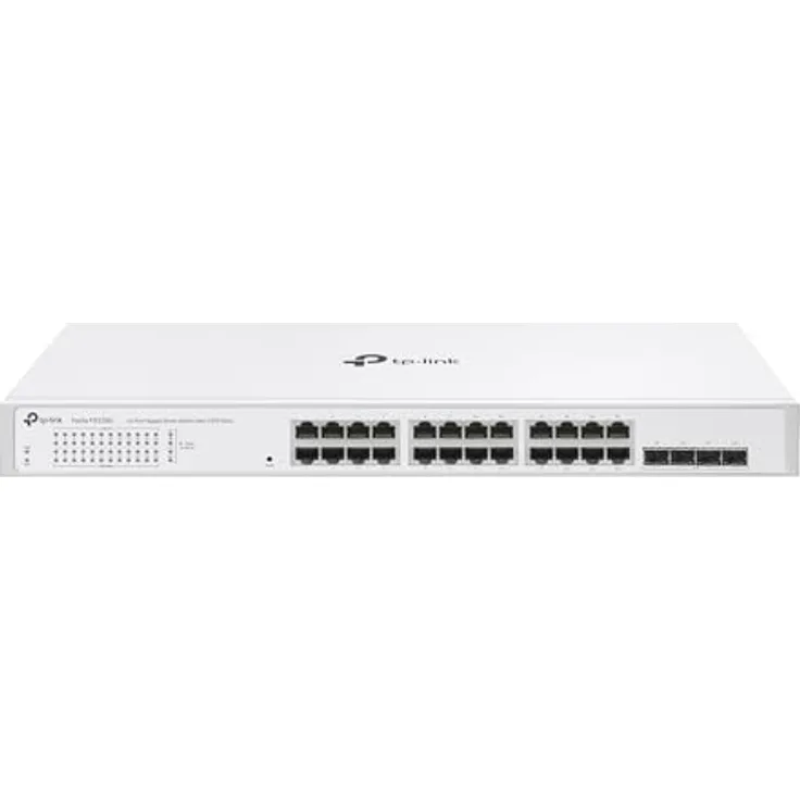 TP-Link Festa FS328G 24-Port Gigabit Switch mit 4 SFP-Steckplätzen, Kostenlose Cloud-Verwaltung, Static Routing, VLAN, ACL, IGMP Snooping, Lüfterloses Design, elegantes Metallgehäuse