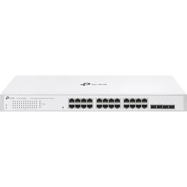 TP-Link Festa FS328G 24-Port Gigabit Switch mit 4 SFP-Steckplätzen, Kostenlose Cloud-Verwaltung, Static Routing, VLAN, ACL, IGMP Snooping, Lüfterloses Design, elegantes Metallgehäuse – Bild 1