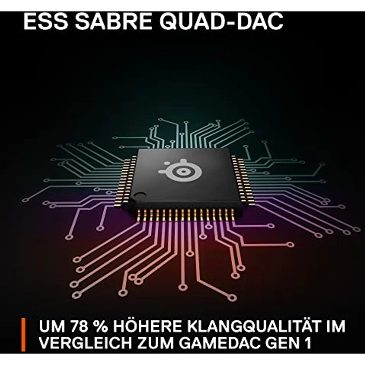 SteelSeries GameDAC Gen 2 (Xbox) Hi-Res-Audio-Verstärker – ESS Sabre Quad-DAC – KI-gestützte Geräuschunterdrückung – 360-Grad Surround-Sound– Hi-Res-Zertifizierung – PC, Xbox, PS5, PS4 – Bild 4