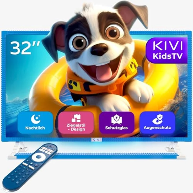 KIVI Kivi KidsTV 32'' Smart TV Android FHD; mit Voice Assistant; UV2A Panel; kompatibel mit HBO, Disney+, Netflix, YouTube Kids in verschiedenen Farben – Bild 1