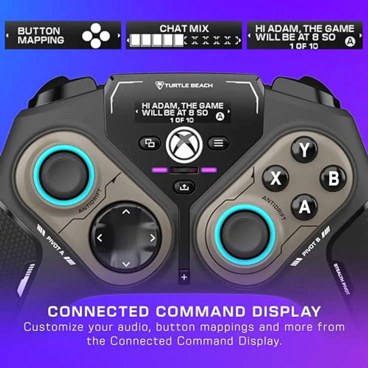Turtle Beach Stealth Pivot kabelloser, smarter Game-Controller – Drehmodule, Display-Dashboard, Hall-Effekt-Sticks, zuweisbare Tasten, Bluetooth, Schwarz – Bild 4