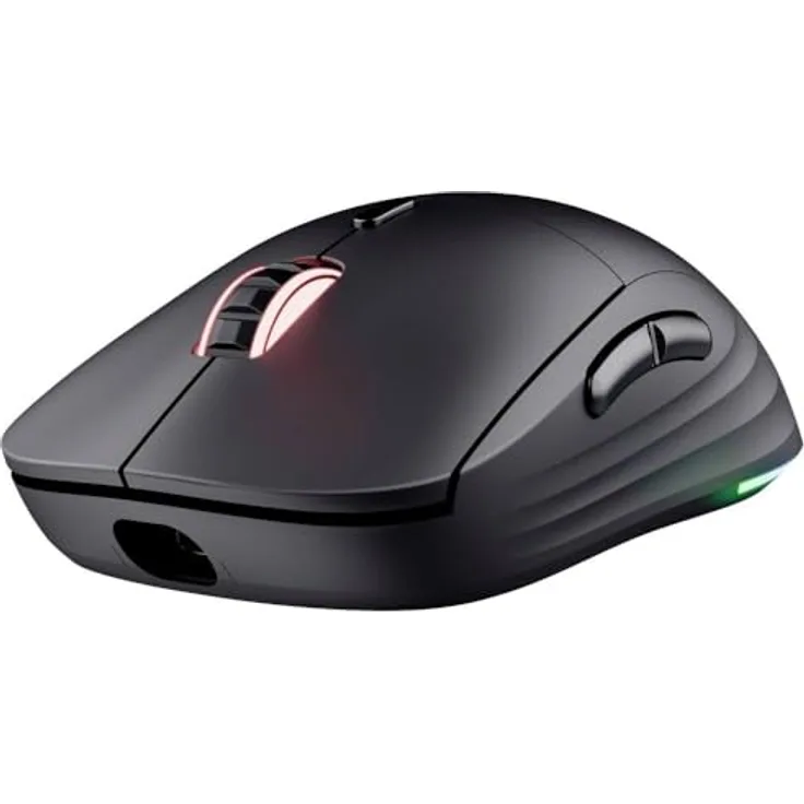 Trust Gaming GXT 927 Redex+ Gaming Maus Kabellos 25K DPI 2.4GHz 94 Stunden Akkulaufzeit, Kailh-Schalter, 6 Programmierbare Tasten, RGB Wiederaufladbare Gaming-Maus Laptop Computer – Schwarz