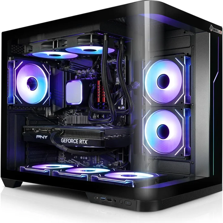 Kiebel PNY Elite Plus, Gaming PC mit AMD Ryzen 7 7800X3D, 32 GB RAM, 1000 GB SSD und GeForce RTX 5070, Schwarz
