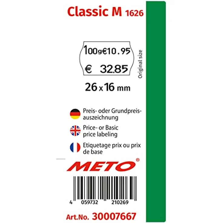 METO Classic M 1626, Preisauszeichner und Beschriftungsgerät, Silber – Bild 6