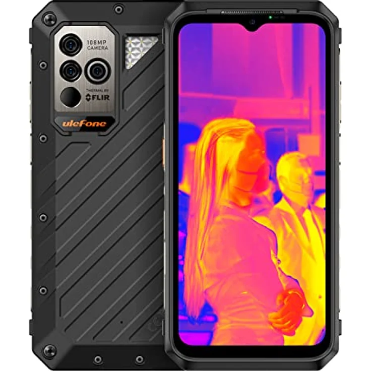 Ulefone Power Armor 18T 5G Wärmebildkamera (Lepton 3.5) Outdoor Smartphone Ohne Vertrag, 108MP Kamera, Dimensity 900 12GB+256GB, 6.58'' 120Hz FHD+, IP68 IP69K Android 12 Handy, 9600mAh Akku GPS NFC – Bild 1
