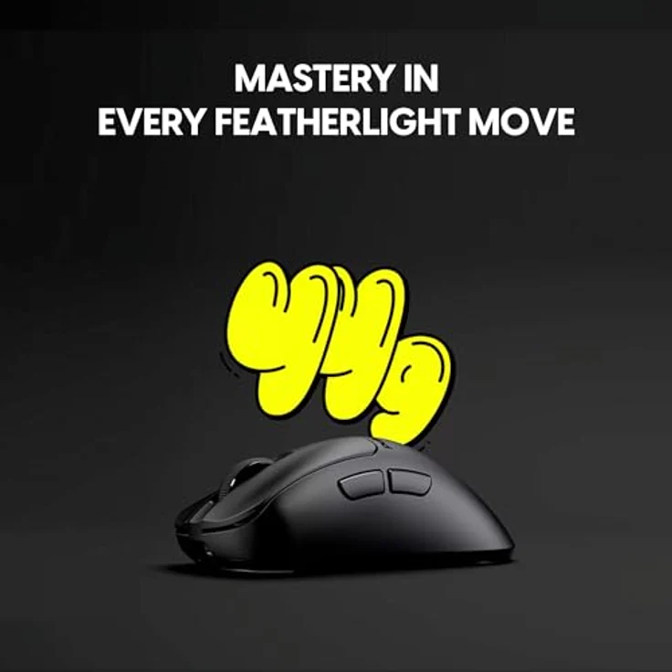 Pulsar Gaming Gears Xlite Crazylight, Kabellose Gaming-Maus, Ultraleicht 44 g, 32000 DPI, 8K-kompatibel, Medium, Jet Black – Bild 3