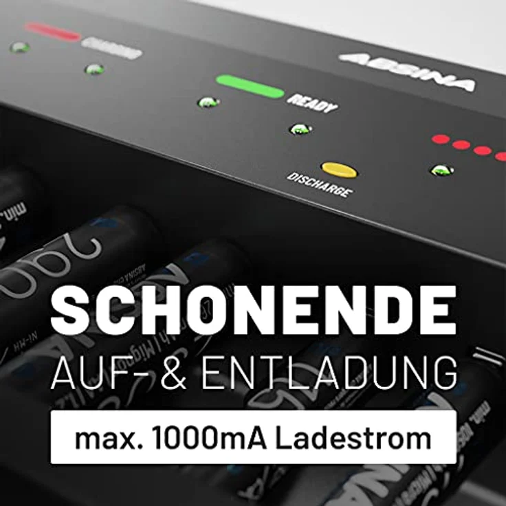 ABSINA X10 Ladegerät für 1-8AA-AAA & 1-2 9-V Akkus – Bild 5
