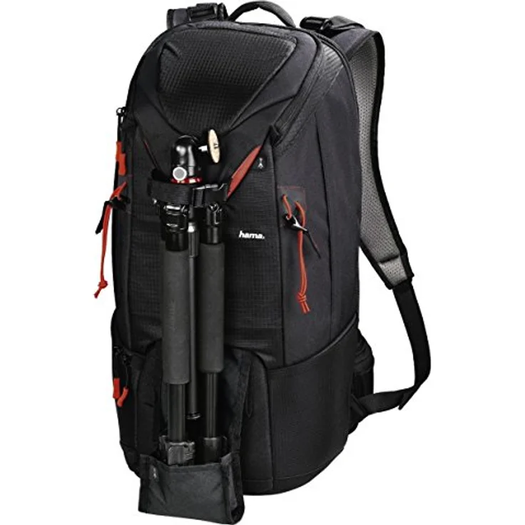 Hama Kamerarucksack für 2 DSLR Kameras und Ausrüstung (Fotorucksack, 21 L, Schnellzugriff, Tabletfach, Regenschutz, Stativhalterung, handgepäcktauglich) Kameratasche schwarz – Bild 5