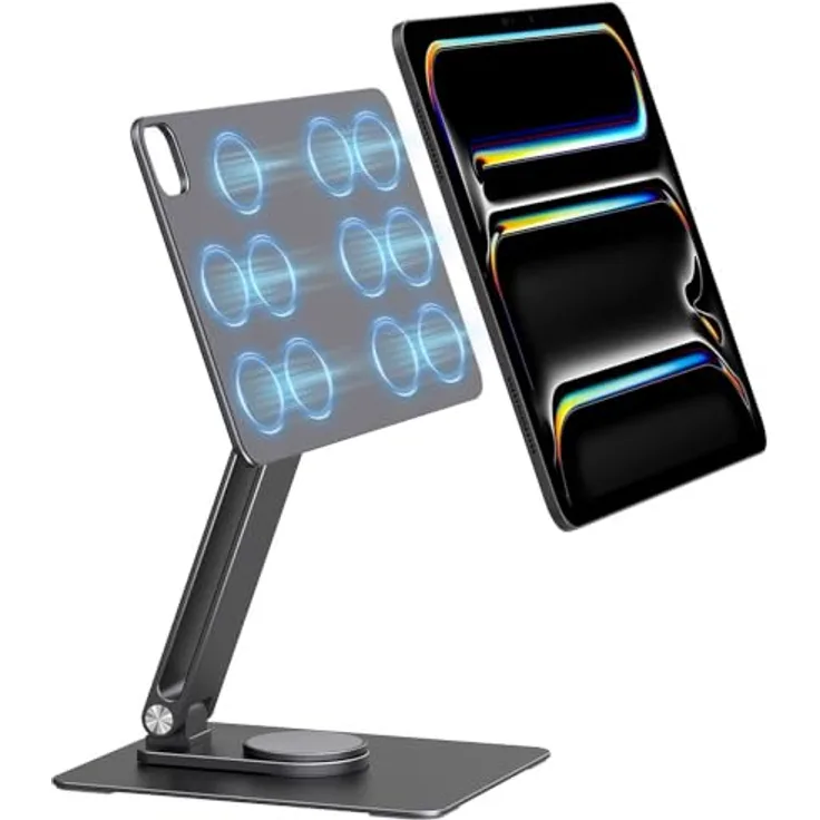 smart things Magnetische Halterung für iPad Pro 11" (M5 & M4), höhenverstellbar mit Rotationsfunktion, anthrazit