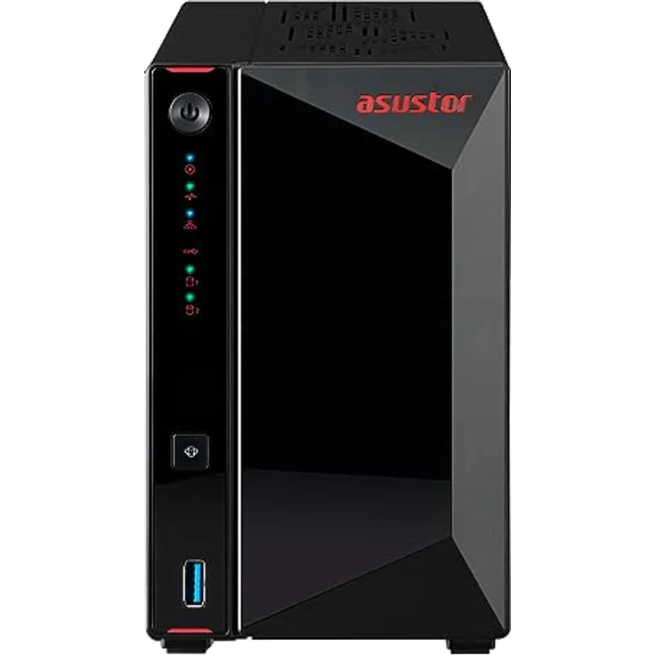 Asustor AS5402T Nimbustor 2 Gen2-2 Bay NAS Netzwerkspeicher Gehäuse, Quad-Core 2,0GHz CPU, 4xM.2 NVMe SSD Steckplätze, 2x2,5GbE Anschlüsse, 4GB DDR4 RAM, Gaming-Inspirierten NAS – Bild 4