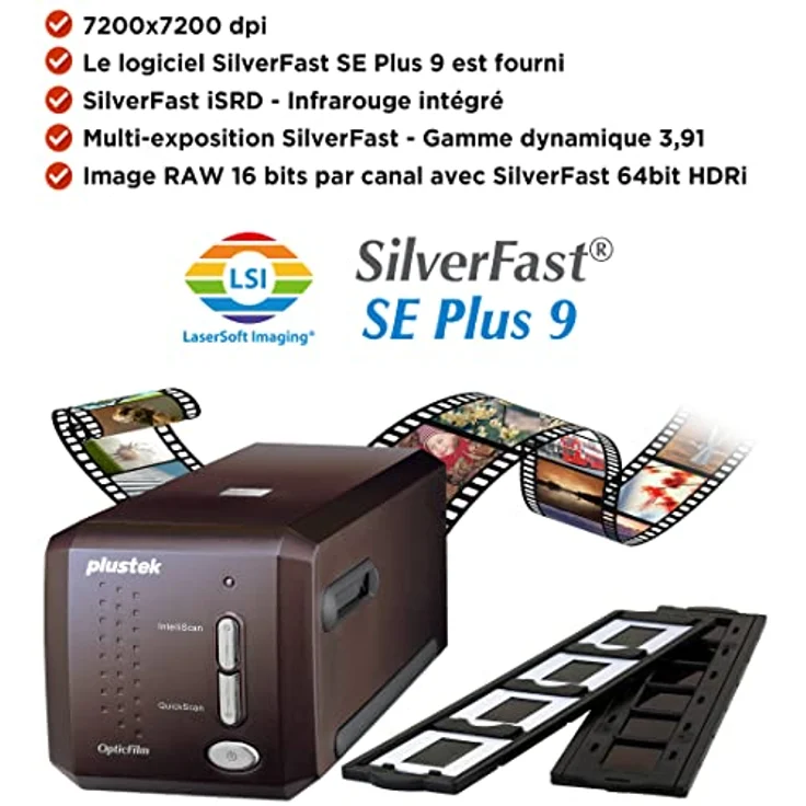 Plustek OpticFilm 8300i SE, Digitaler Film- und Diascanner mit 7200 dpi Auflösung und SilverFast SE Plus 9, für 35mm Negativ und Dia – Bild 2