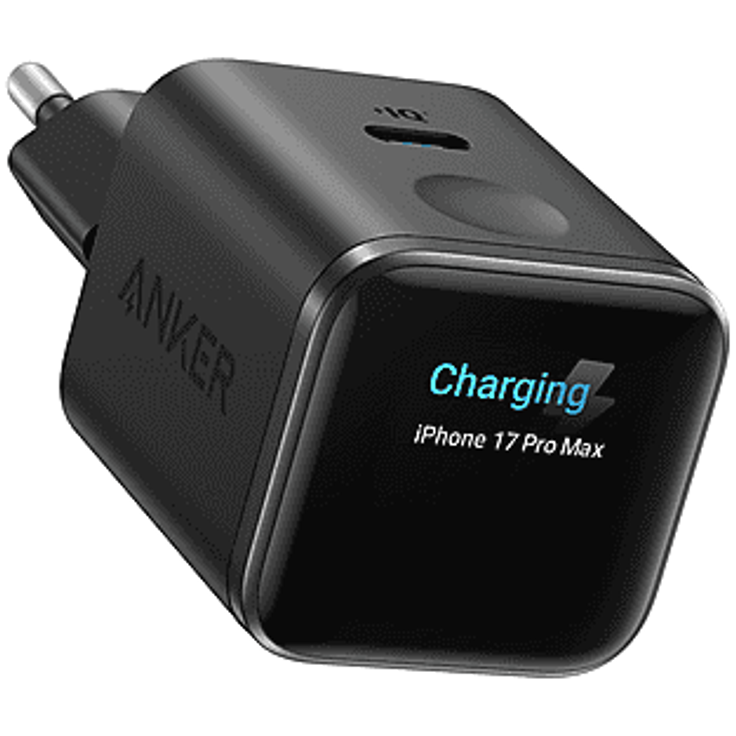 ANKER Nano 45 Smart Display Charger, Ladegerät mit KI-Technologie für Apple, Samsung, Lenovo, HP, Google, Dell W, anthrazit