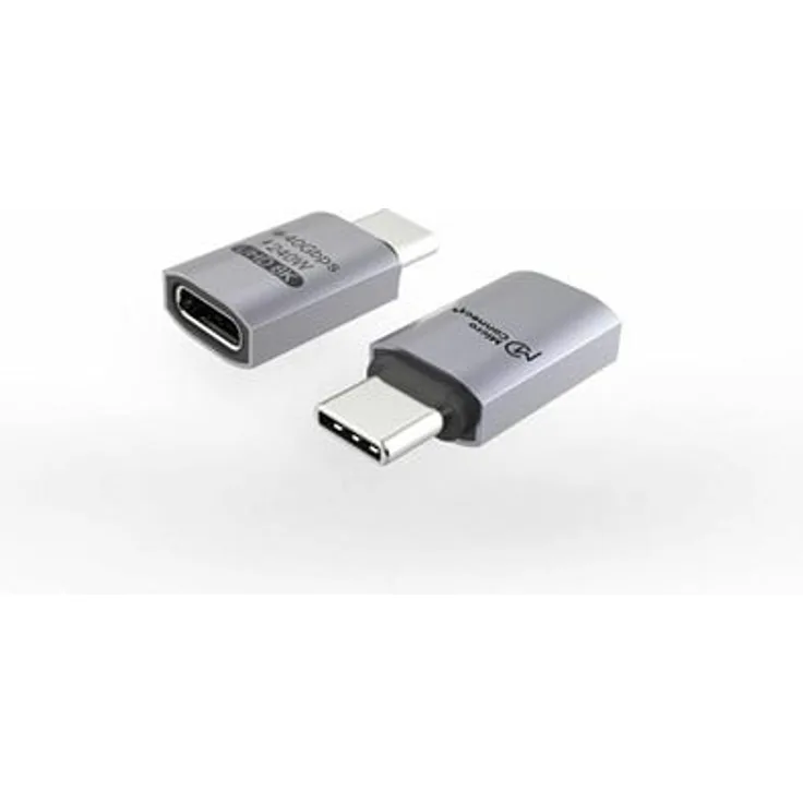 MicroConnect USB-C Adapter, USB-C (M) zu USB-C (W), USB4 Gen3x2, 40 Gbps, Schwarz