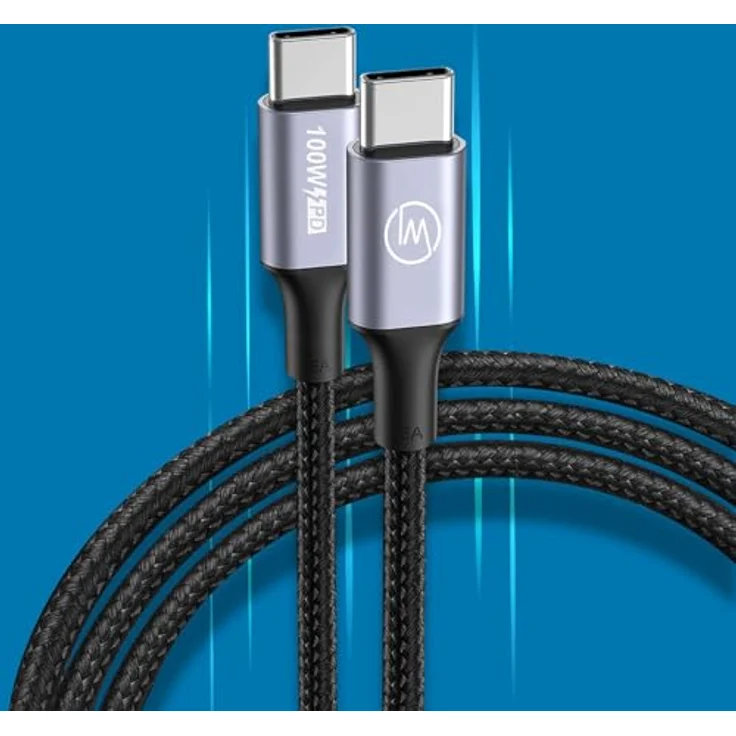 Wicked Chili Dual USB-C Kabel 100W, 1m, schwarz, 4K@60Hz, 10Gbps, USB-C 3.2 Gen2, Schnellladefunktion, kompatibel mit iPhone, MacBook und Samsung – Bild 6