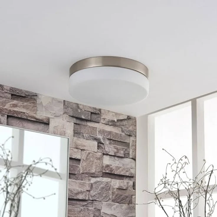 Lindby Deckenlampe Amilia (spritzwassergeschützt, Modern, 2 flammig, E27, Metall) - Bad Deckenleuchte Lampe Badezimmerleuchte – Bild 4