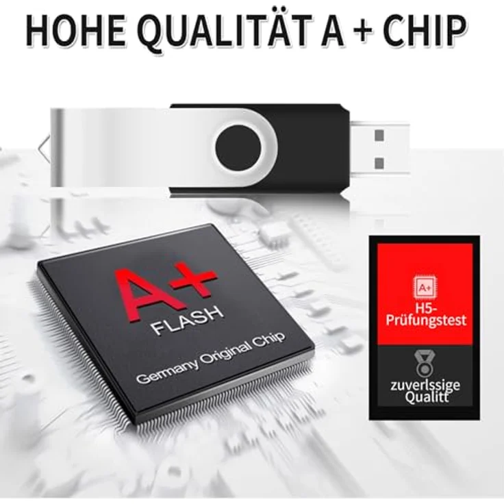 AreTop USB-Sticks 16GB, 10 Stück USB 2.0 Speichersticks mit 360-Grad-Drehung, mehrfarbig, High Speed Datenspeicher – Bild 4