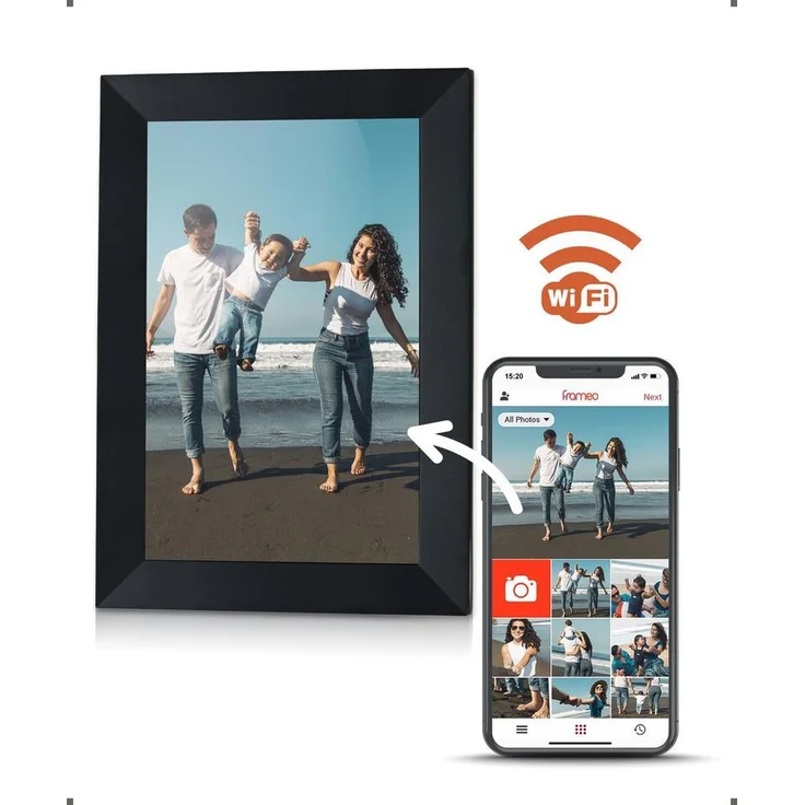 Digitale Dissidenz Digitaler Bilderrahmen 10,1 Zoll HD+ IPS Display, 2560 x 1440 Pixel, WLAN mit Frameo App, Touchscreen, Schwarz