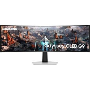 Bild für Samsung Odyssey OLED G93SC Curved Gaming Monitor, 49 Zoll, OLED-Panel, 5.120 x 1.440 Pixel, Freesync Premium Pro, Bildwiederholrate 240 Hz, Reaktionszeit 0,03 ms (G/G)