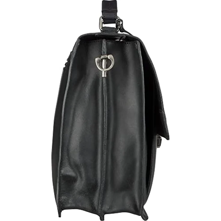 Burkely Vintage Scott Briefcase 2-Compartments Aktentasche - Schwarzes Leder, 16,5 l Volumen, mit vielen Verstaumöglichkeiten – Bild 5