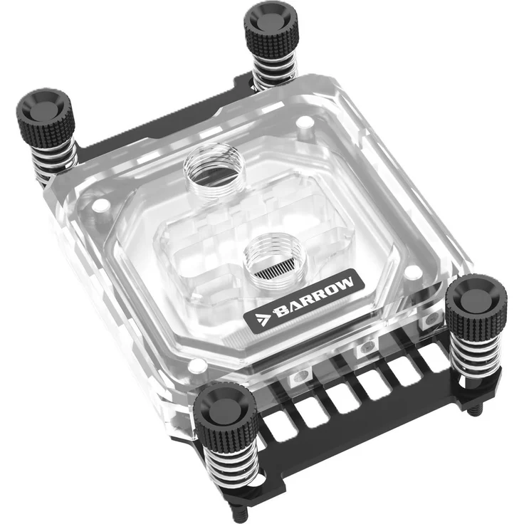 Barrow AMD CPU-Wasserkühler RGB, All-in-One Wasserkühlung für AM3+/AM4/FM2, Acryl - schwarz, vernickelte Kupferbodenplatte, individuelle RGB-Beleuchtung