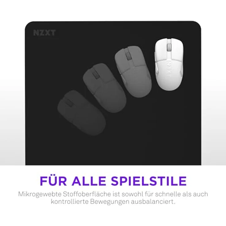 NZXT Zone L Mauspad, Mikrogewebestoff mit optimierter Geschwindigkeit und Kontrolle, 400 mm x 400 mm – Bild 5