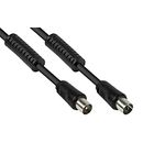 Good Connections SAT TV Antennenkabel - Koax Stecker an Koax Buchse - 2x Mantelstromfilter (Ferritkern), Doppelschirmung, Schirmmaß > 95dB - schwarz, 30 m