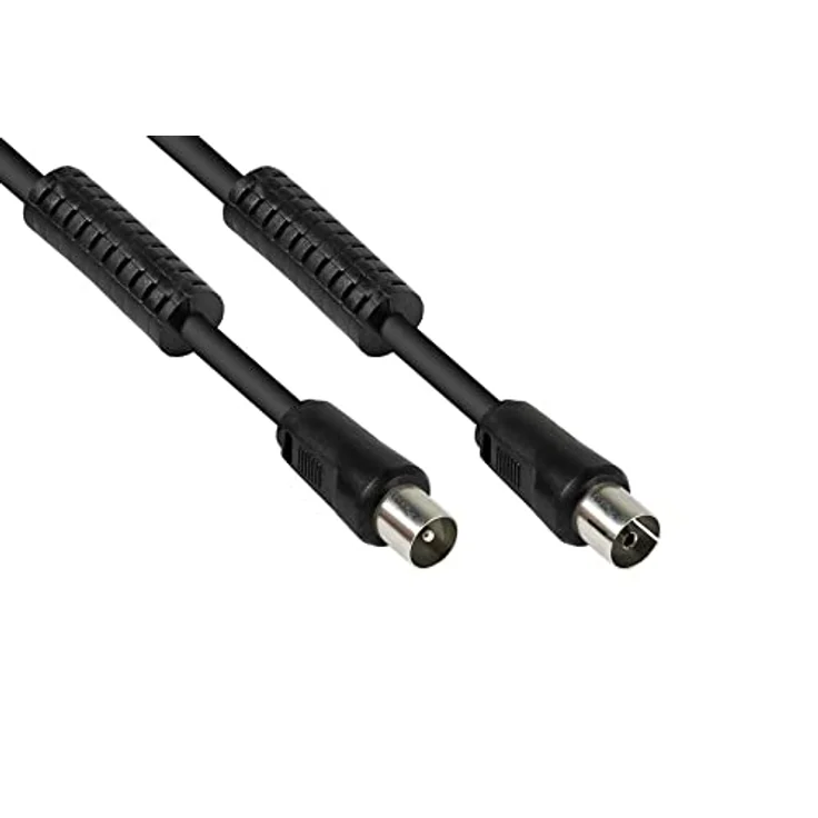 Good Connections SAT TV Antennenkabel - Koax Stecker an Koax Buchse - 2x Mantelstromfilter (Ferritkern), Doppelschirmung, Schirmmaß > 95dB - schwarz, 30 m – Bild 1