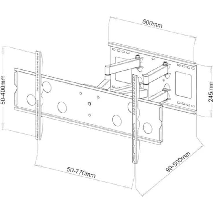 NEG Profi VESA Universal TV-Wandhalterung Extender 5015 Big Screen (schwarz) - Schwenk-, neig- und ausziehbar, Full Motion – Bild 4