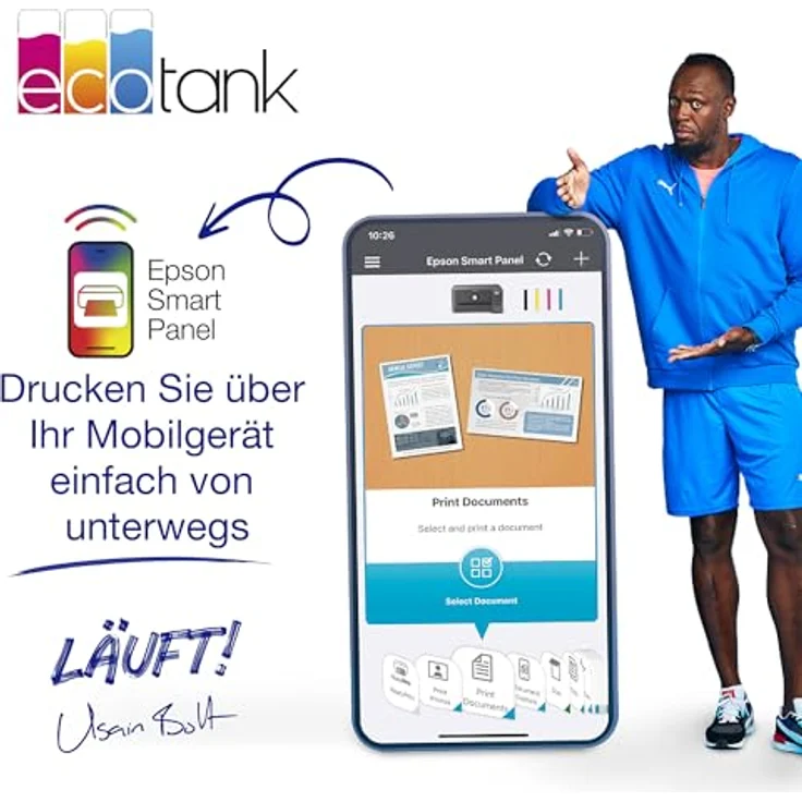 Epson EcoTank ET-5805 WLAN-Multifunktionsdrucker, A4, Fax, Schwarz, Farb-Tintenstrahl-Technologie, Duplex-Druck, Drahtlose Schnittstellen – Bild 5