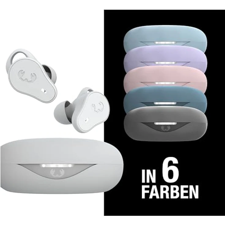 Fresh 'n Rebel Twins Move, kabellose In-Ear Bluetooth Sport Kopfhörer, Spritzwassergeschützt, Dual Master, Mit Mikrofon und klickbarer Taste und Lautstärkeregler, 30 Stunden Spielzeit (Ice Grey) – Bild 5