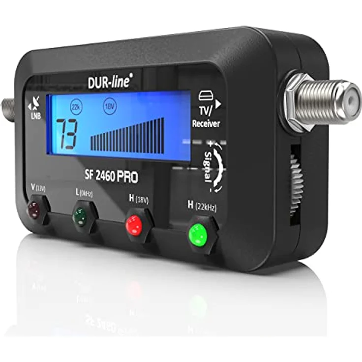 DUR-line SF 2450 W - Satfinder - Messgerät mit Gummi-Schutzhülle zur exakten Justierung Ihrer Digitalen Satelliten-Antenne - mit hoher Eingangsempfindlichkeit - inkl. F-Kabel und ausführlicher deutscher Anleitung – Bild 7