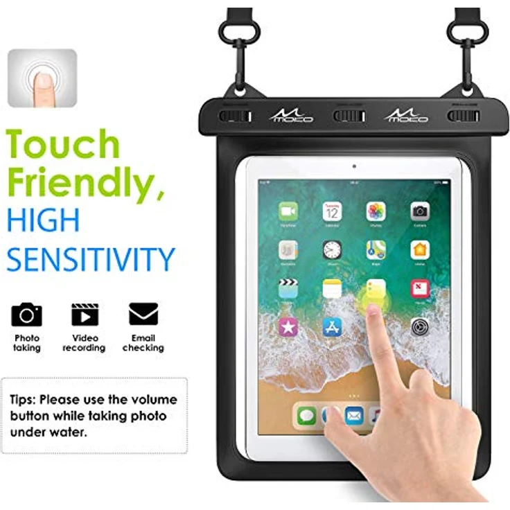 MoKo wasserdichte Tasche für 12" Geräte, Tablet Schutztasche Kompatibel mit iPad 9/8/7 10.2, iPad Pro 11 M1, iPad Air 5/4 10.9, Galaxy Tab A7 10.4, S7 11, S6/S6 Lite, MatePad New 10.4, Schwarz – Bild 4