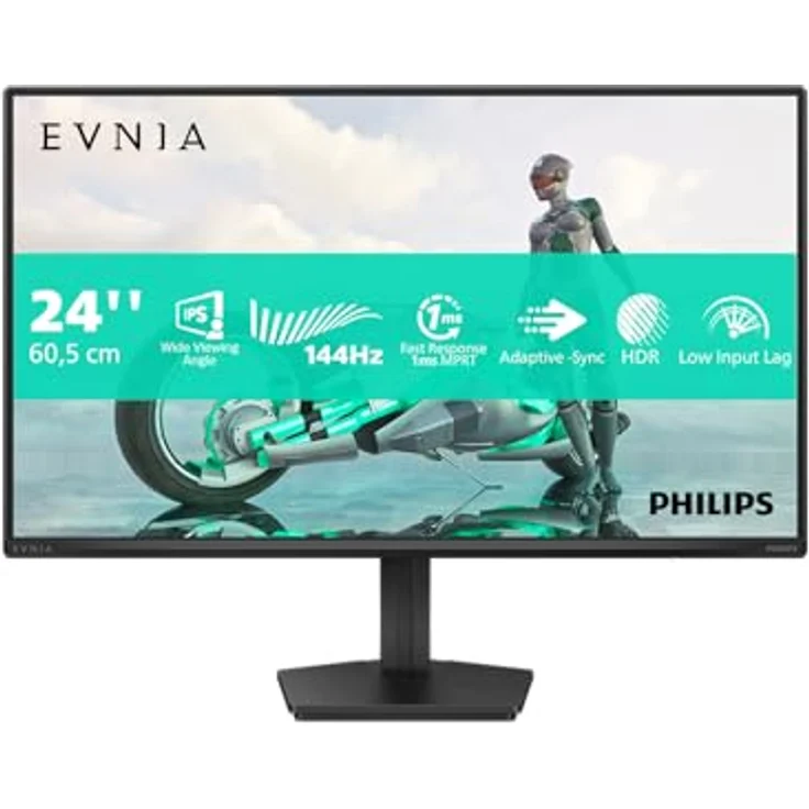 Philips Evnia 24M2N3200NF, 24 Zoll Full HD Gaming Monitor, 144 Hz, 1 ms MPRT, FreeSync, G-Sync kompatibel, HDMI 2.0, DisplayPort 1.4, schwarz – Bild 2