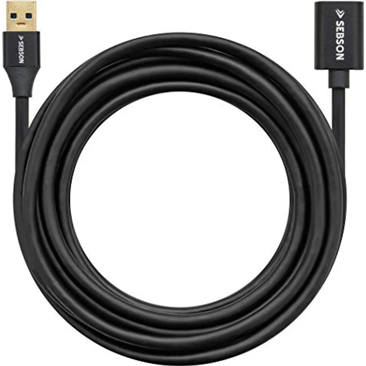 SEBSON USB Verlängerung 3m, A Stecker auf A Buchse, USB 3.0 Daten Kabel mit 5 Gbit/s, schwarz – Bild 4
