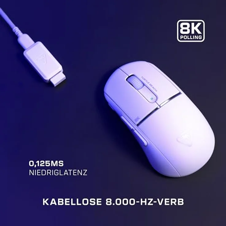 Turtle Beach BURST II PRO, Kabellose E-Sport Gaming-Maus mit 8.000 Hz Abtastrate, 30.000 DPI Sensor, 57 g, Schwarz – Bild 2