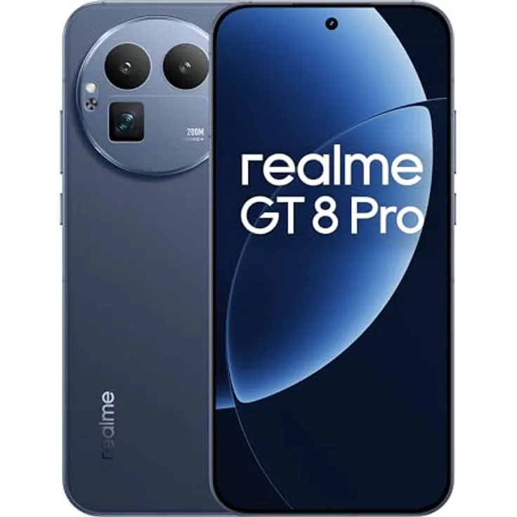 realme GT 8 Pro RMX5210, Smartphone mit 16GB RAM, 512GB Speicher, 200MP Kamera, Urban Blue, NFC