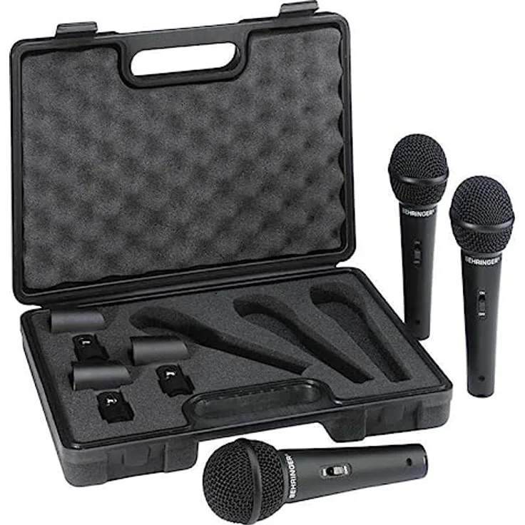 Behringer ULTRAVOICE XM1800S 3 dynamische Gesangs- und Instrumentenmikrofone mit Nierencharakteristik (3er-Set)