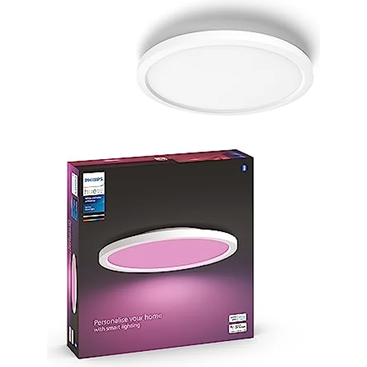 Philips Hue White Ambience Surimu Panelleuchte, weiß, rund, 40W, alle Weißschattierungen, steuerbar via App, kompatibel mit Amazon Alexa (Echo, Echo Dot) – Bild 1