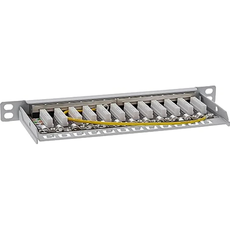 InLine® 10" Patchfeld Cat.6A 0,5HE 12-Fach, lichtgrau, RAL7035, mit Staubschutz – Bild 4