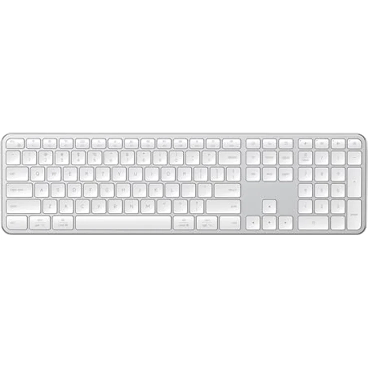Satechi Slim EX3 Kabellose Tastatur, Kompakte Bluetooth-Tastatur mit Full-Size-Layout, Numpad und USB-C-Laden, Silber – Bild 2