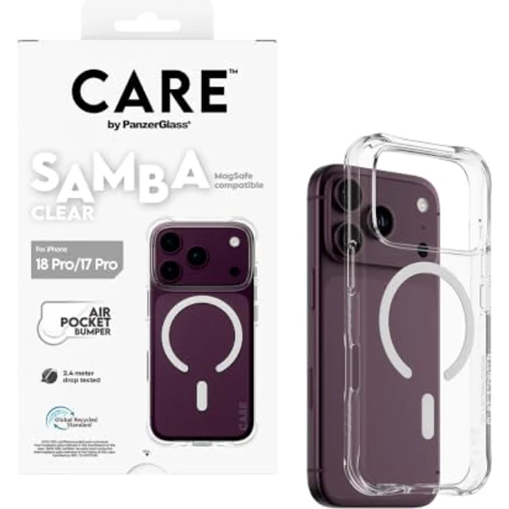 CARE by PanzerGlass Samba Case Transparent mit MagSafe für Apple iPhone 18 Pro | 17 Pro, kratzfest, stoßfest, selbstheilendes TPU-Material – Bild 5