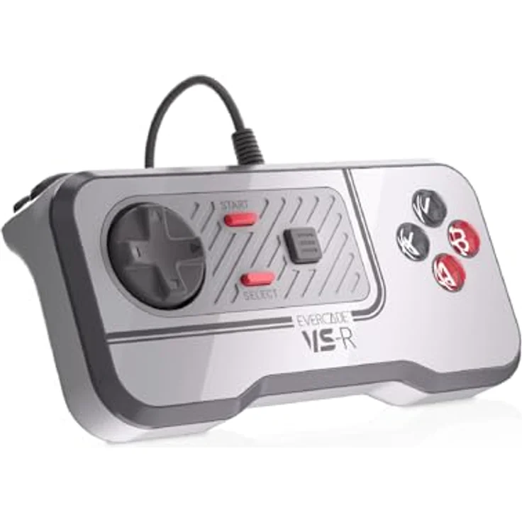 Blaze Evercade VS-R Solo, Gaming Controller mit ergonomischem Design und 3m Kabel, grau – Bild 2