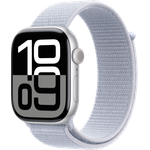 Apple Watch Series 10, 46 mm, GPS, Aluminiumgehäuse Silber, Sport Loop Blaue Wolke, One size