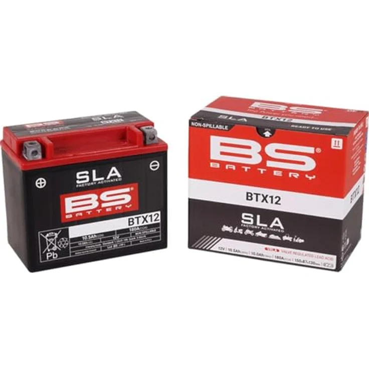 BS Battery BTX12, Wartungsfreie SLA-Batterie, werkseitig aktiviert, 12V 10Ah, hohe Vibrationsbeständigkeit, sofort einsatzbereit – Bild 3