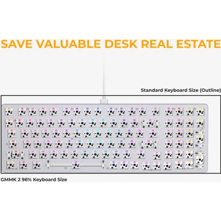 Glorious GMMK 2 Full-Size Gaming-Tastatur, Mechanisch, Barebone, ANSI-Layout, weiß – Bild 5
