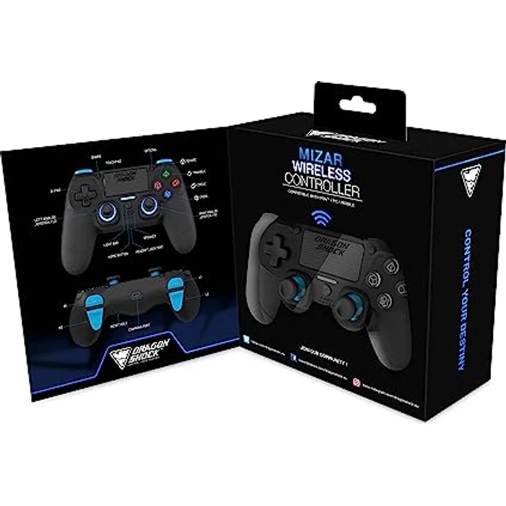 Dragonshock DSCPS4-BK, Analog / Digital Gamepad für PlayStation 4, kabellos, Bluetooth, schwarz, Versandkostenfrei – Bild 4