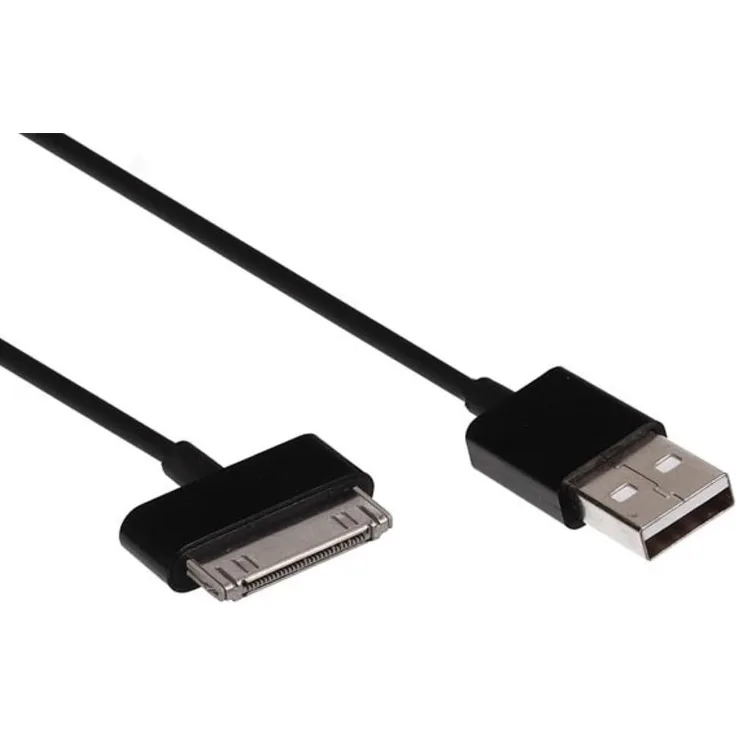 Velleman APPLE KABEL - 30-POLIG (STECKER) AUF USB 2.0 A (STECKER) - Schwarz - 1 m, zuverlässige Verbindung mit nickelbeschichteten Anschlüssen