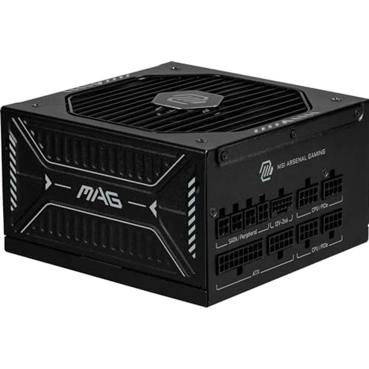 MSI MAG A850GLS PCIE5, 850 Watt ATX Netzteil mit 80 PLUS Gold-Zertifizierung, modularer Kabelmanagement, Schwarz – Bild 1